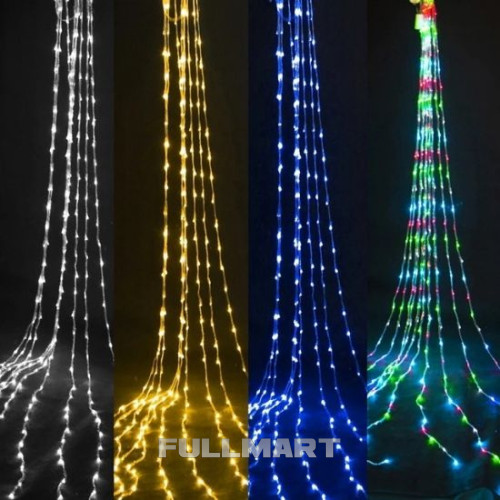 Новорічна вулична гірлянда 510LED Штора Водоспад 3.5х2.5м 220В хвостова заглушка